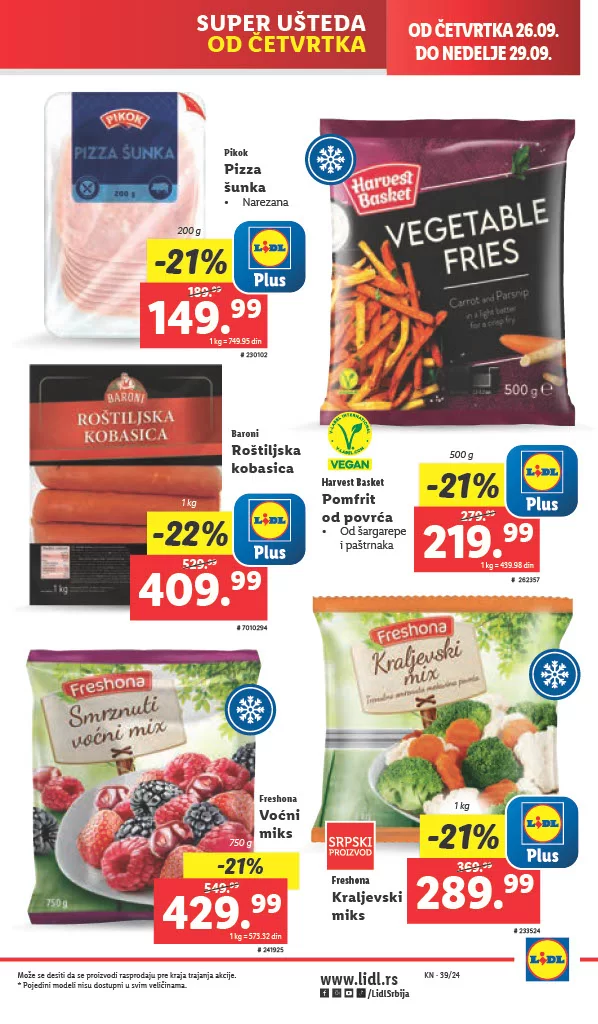 Lidl katalog PREHRANA 26-29.9.2024.