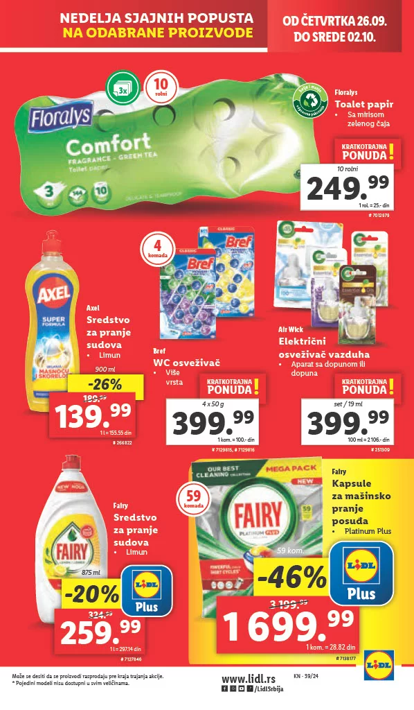 Lidl katalog PREHRANA 26-29.9.2024.