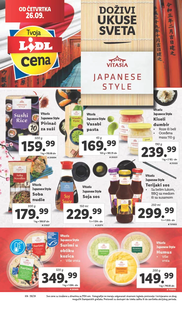 Lidl katalog PREHRANA 26-29.9.2024.
