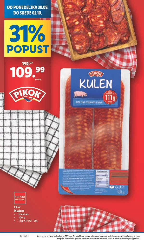 Lidl katalog PREHRANA 26-29.9.2024.