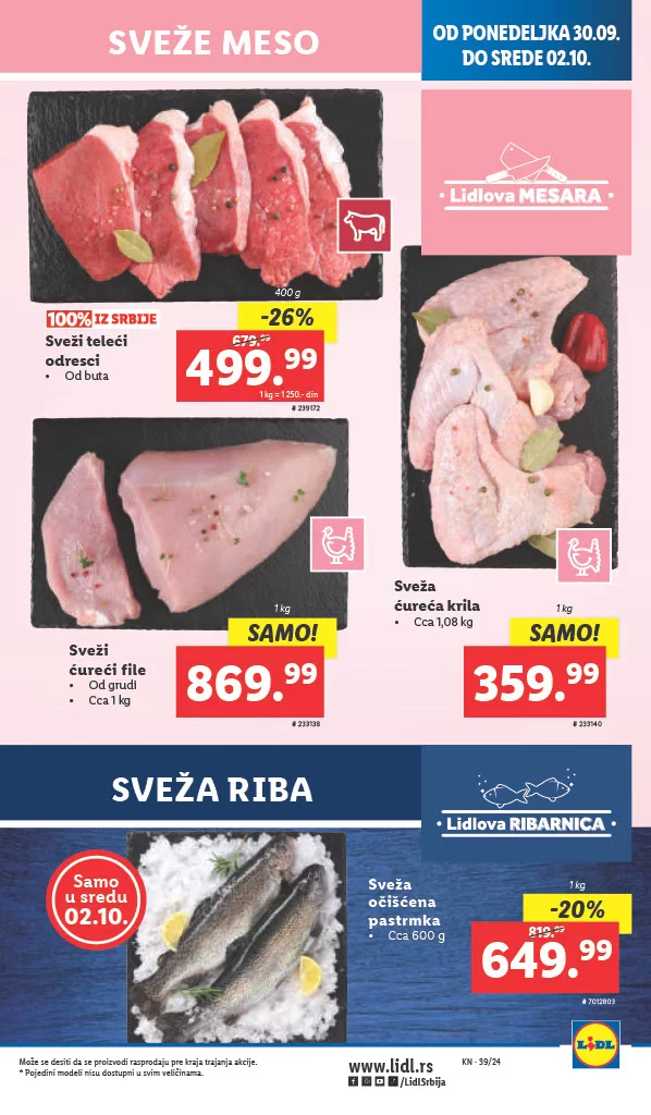 Lidl katalog PREHRANA 26-29.9.2024.