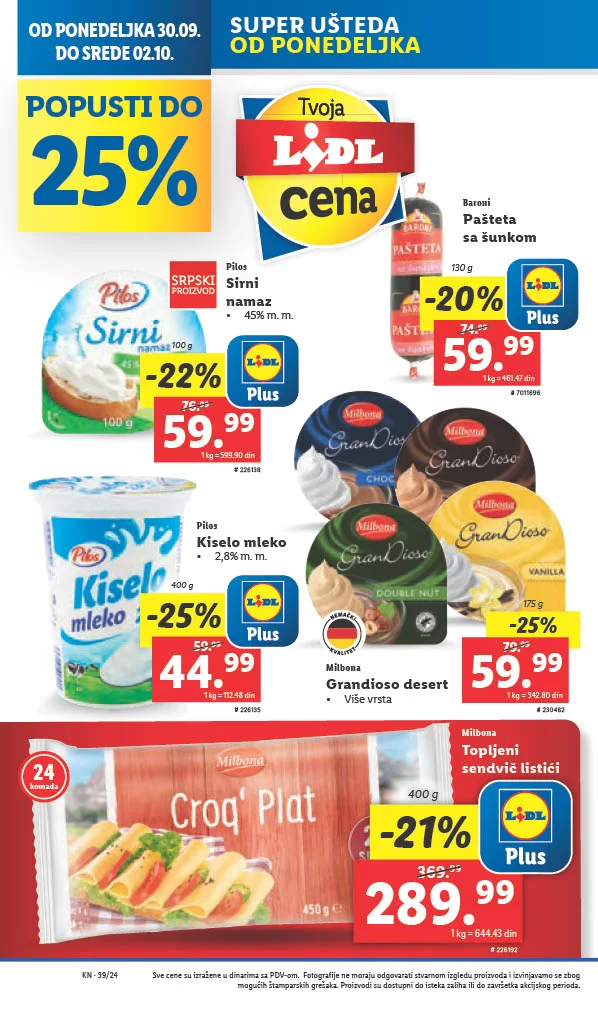 Lidl katalog PREHRANA 26-29.9.2024.