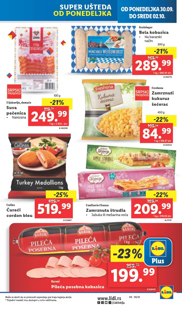 Lidl katalog PREHRANA 26-29.9.2024.