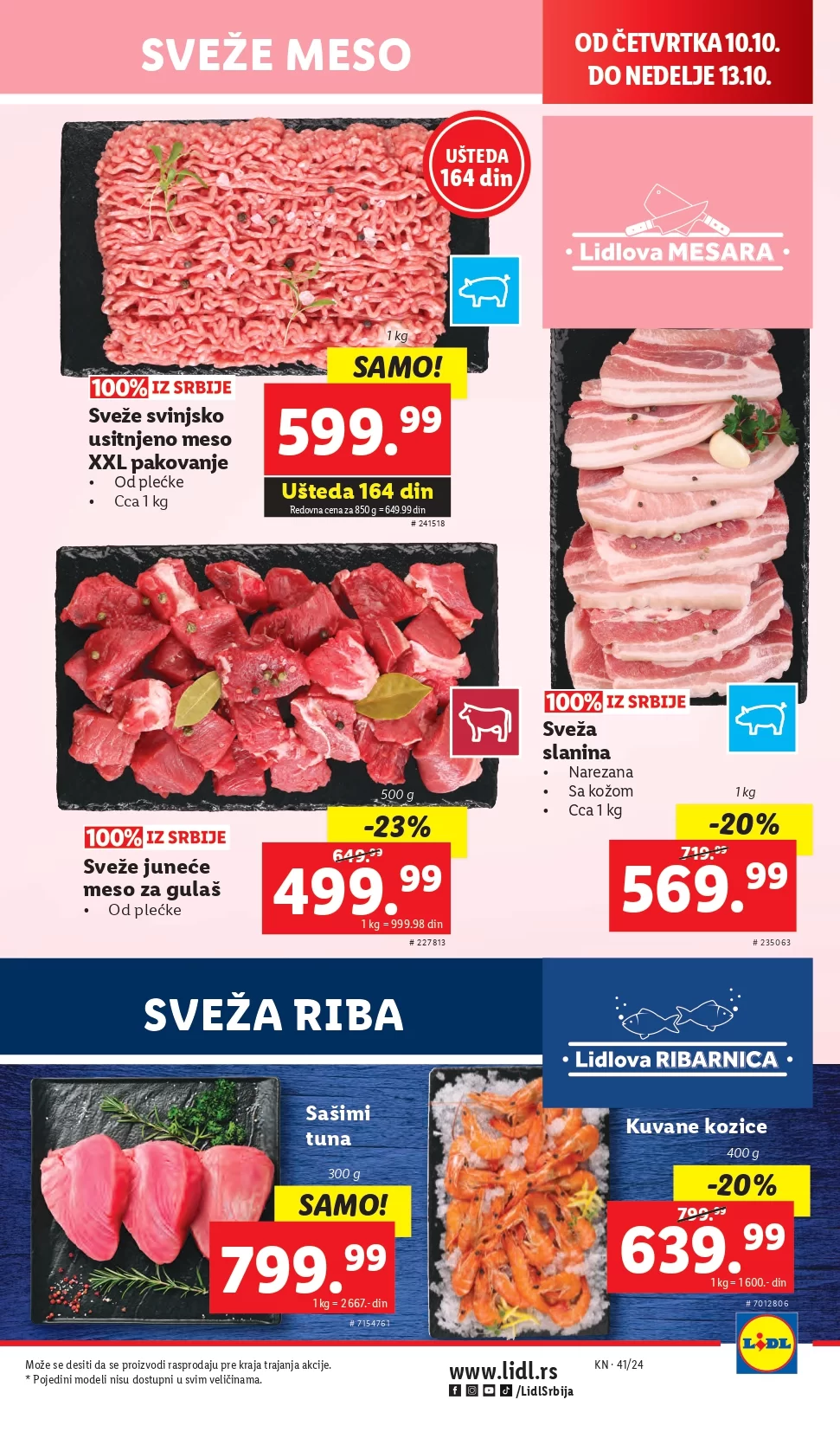 Lidl katalog prehrana 10-16.10.2024. 