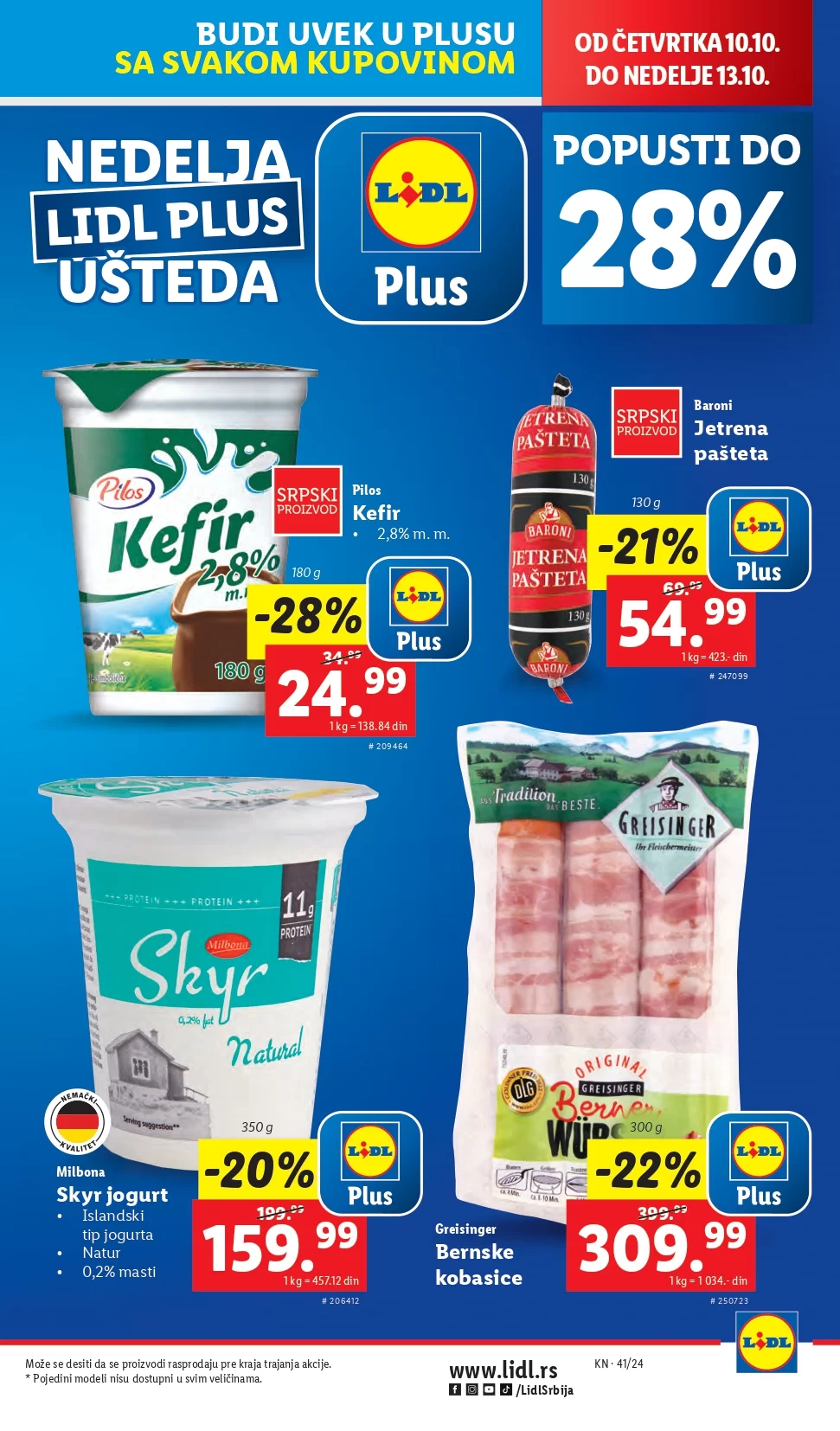 Lidl katalog prehrana 10-16.10.2024. 