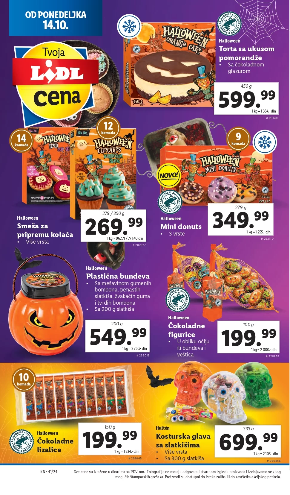 Lidl katalog prehrana 10-16.10.2024. 