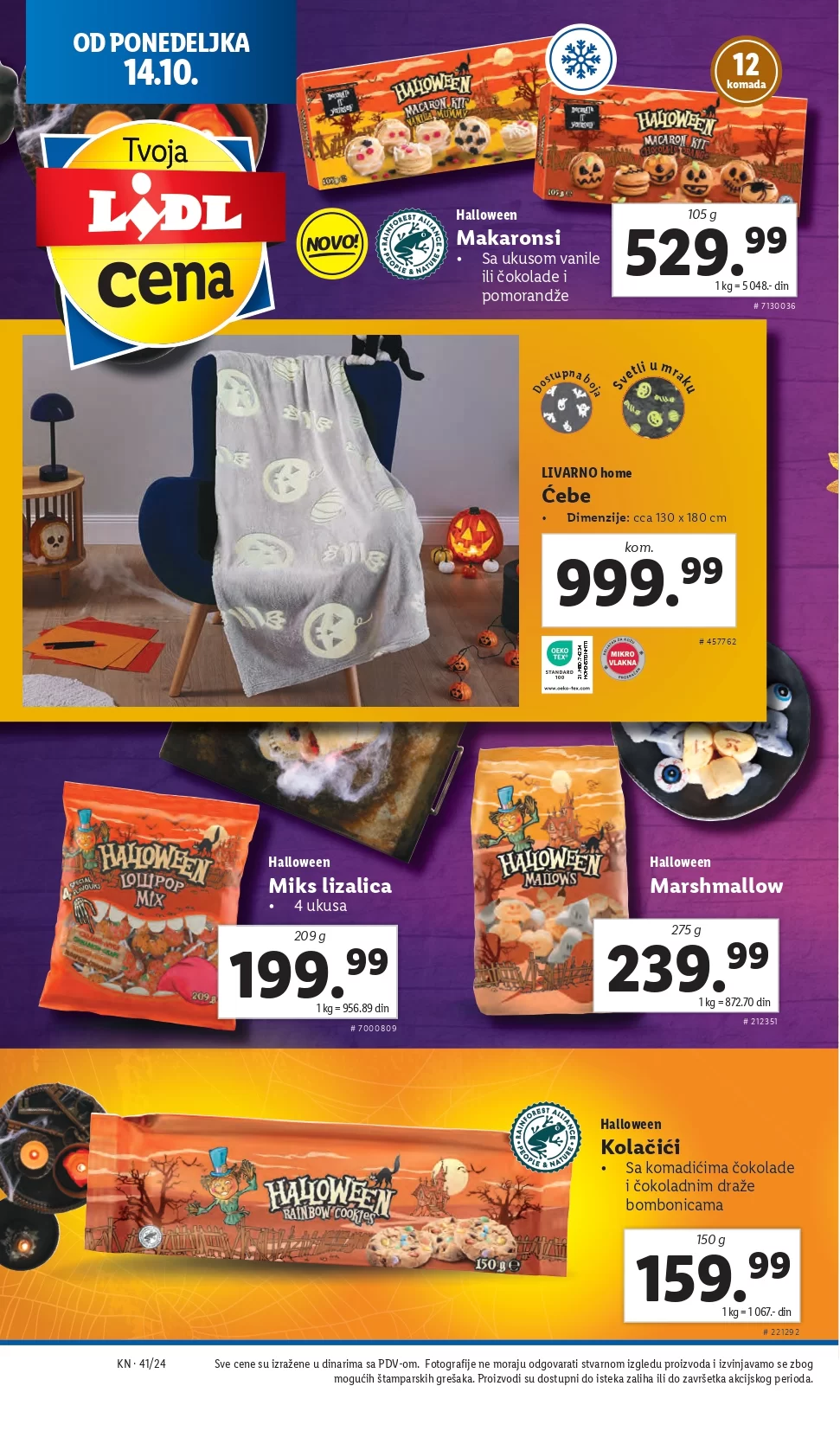 Lidl katalog prehrana 10-16.10.2024. 