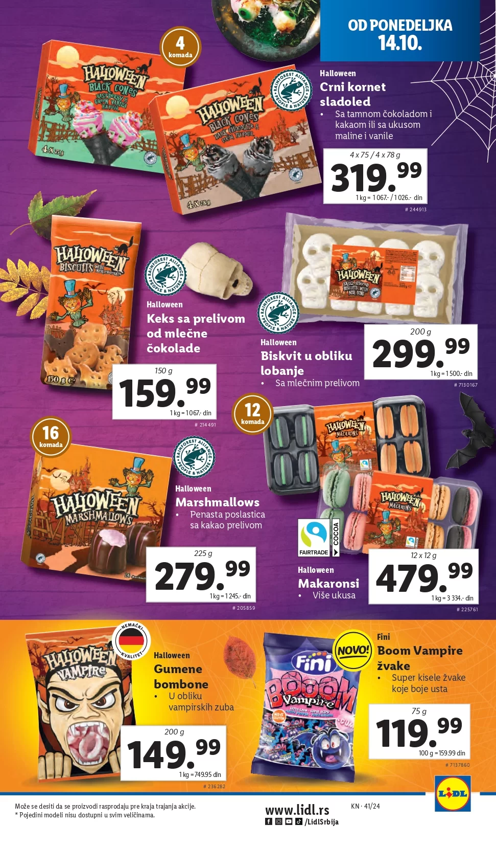 Lidl katalog prehrana 10-16.10.2024. 