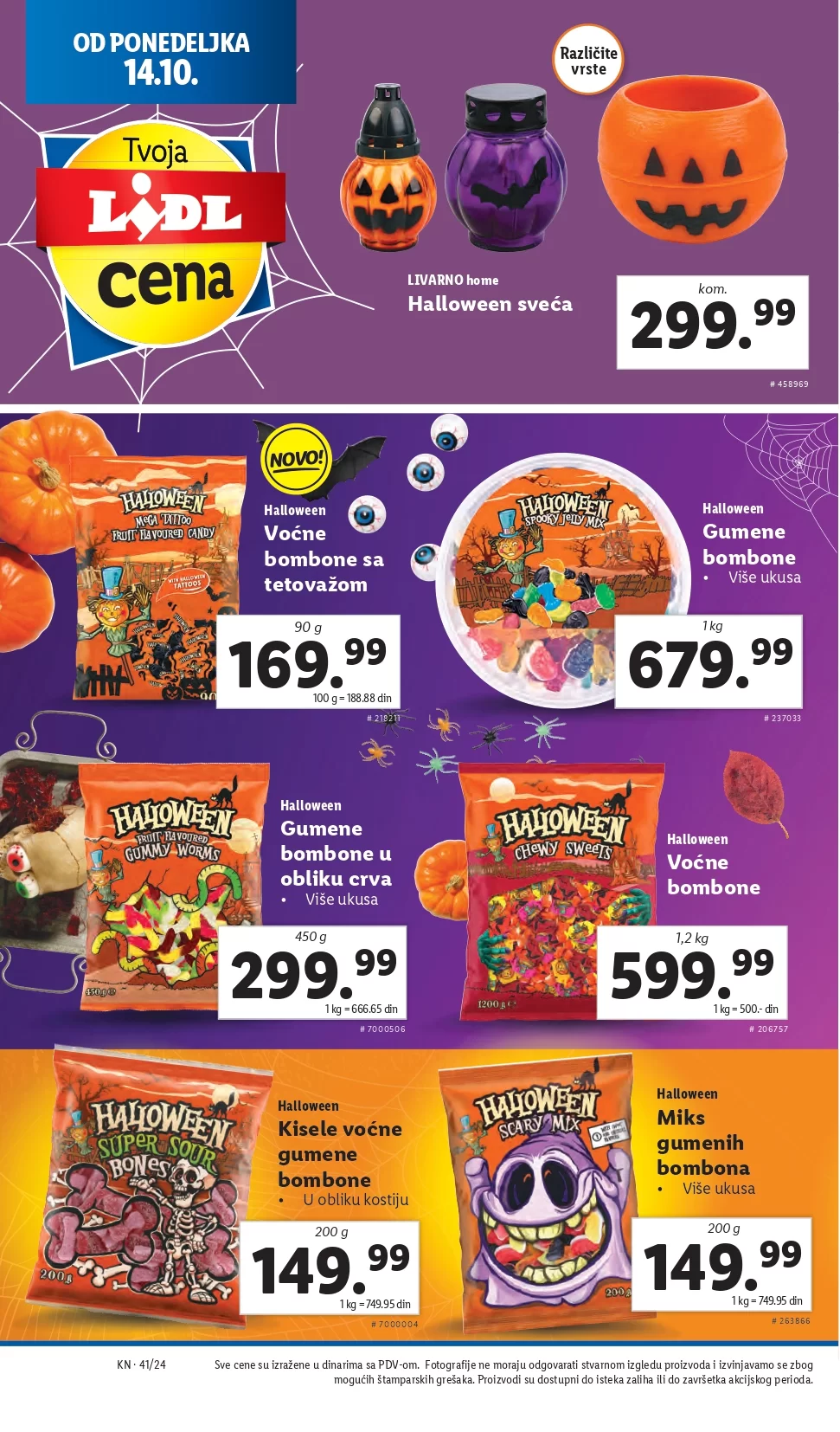 Lidl katalog prehrana 10-16.10.2024. 