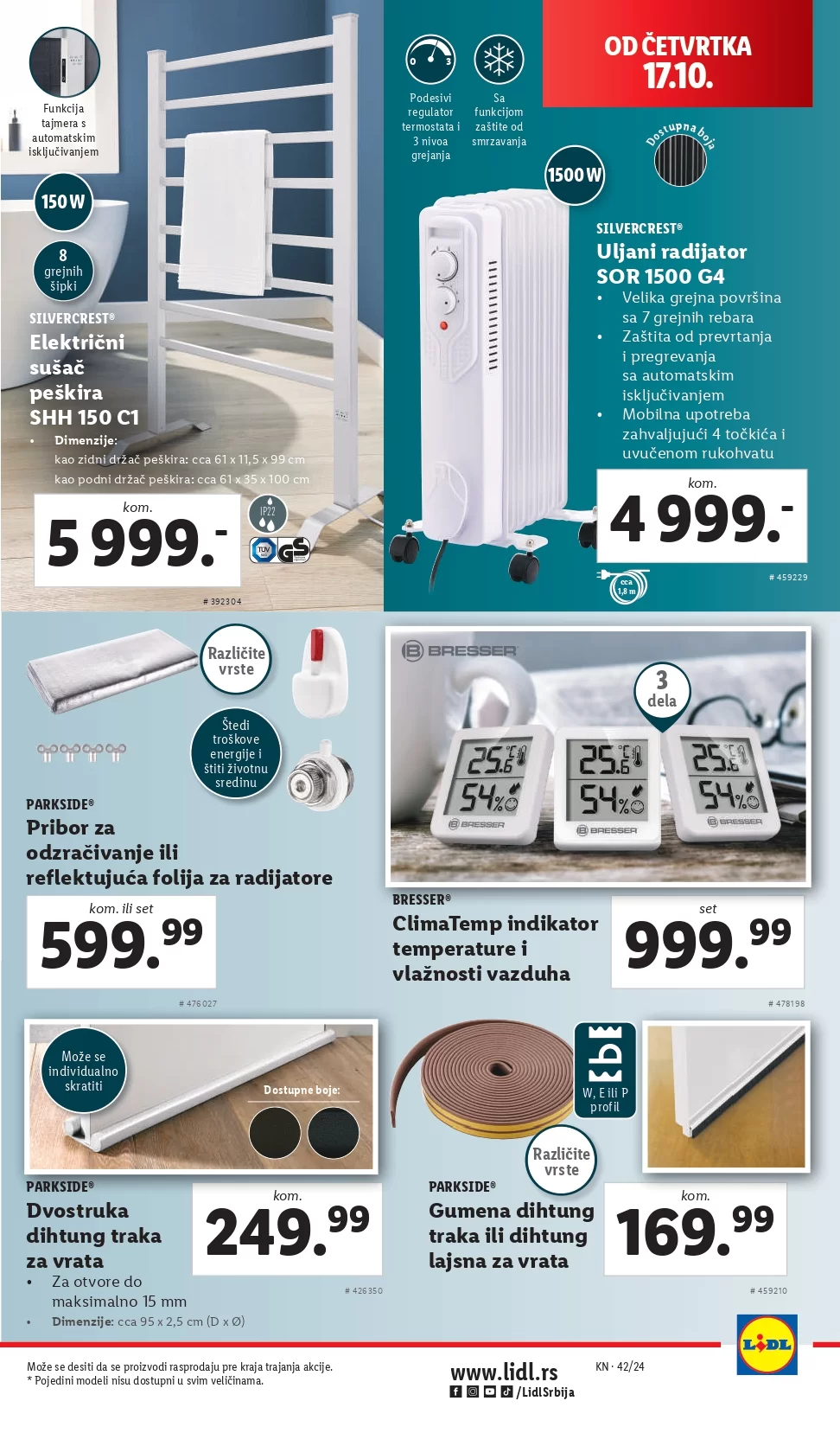 Lidl katalog NEPREHRANA 17-23.10.2024.