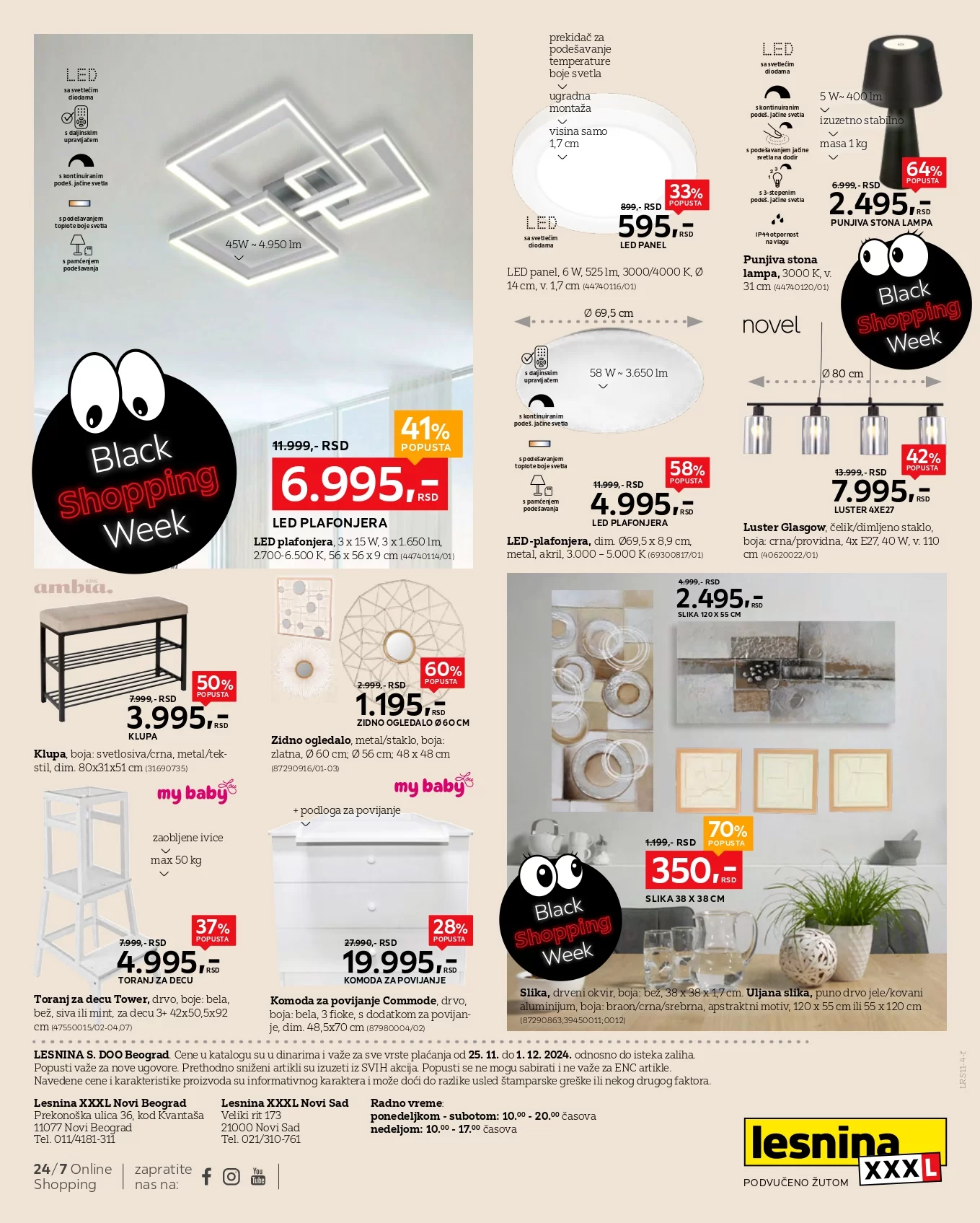 Lesnina XXXL BLACK FRIDAY 25.11-1.12.2024.
