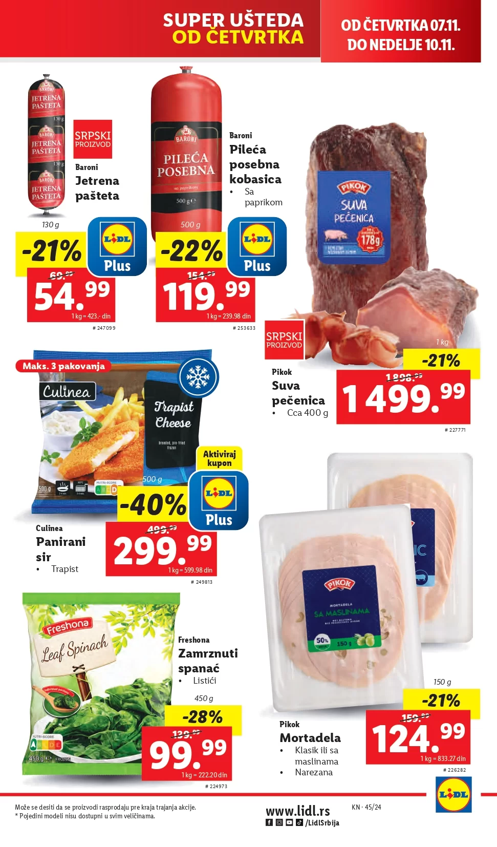 Lidl katalog PREHRANA 7-13.11.2024.