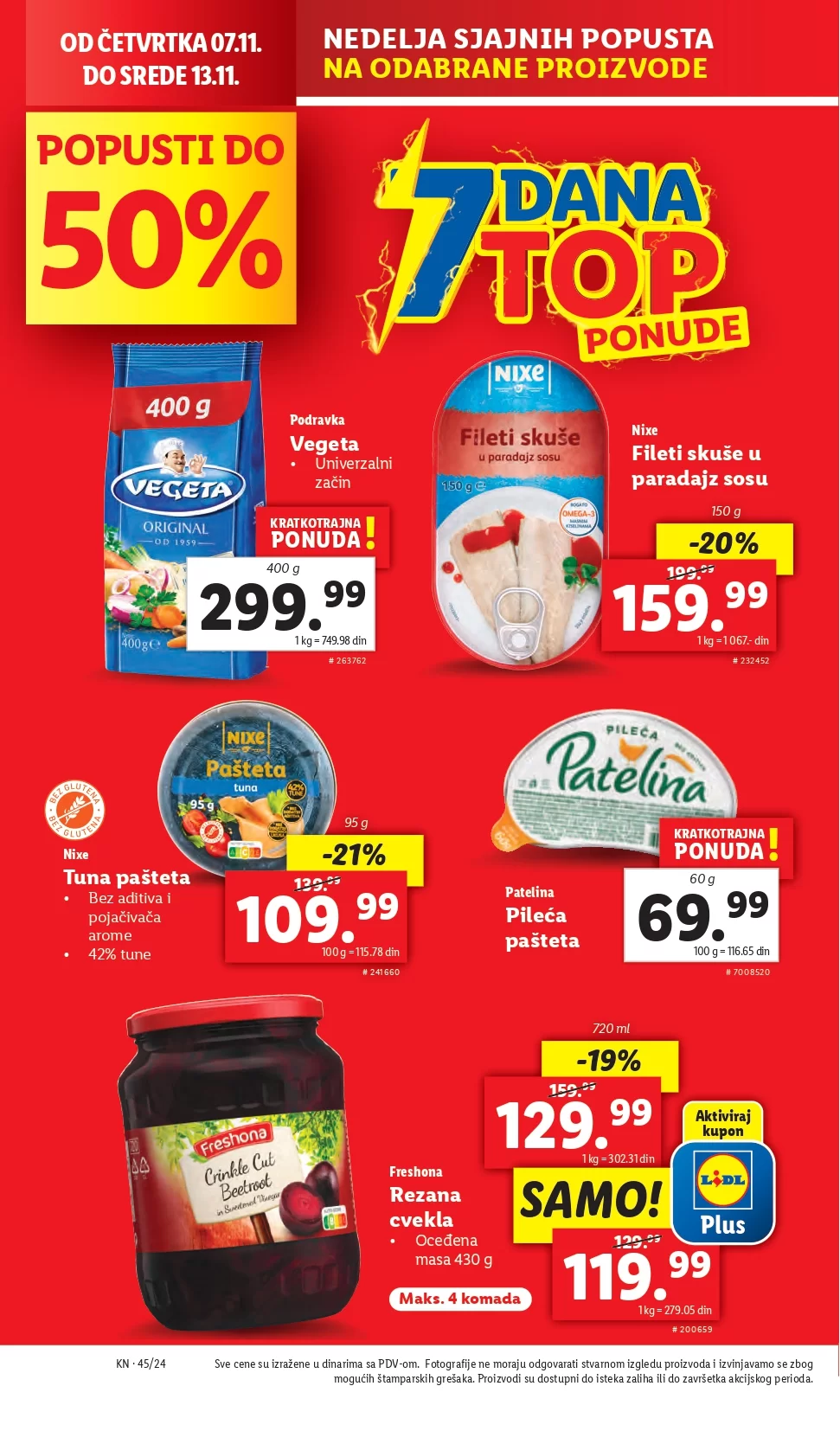 Lidl katalog PREHRANA 7-13.11.2024.