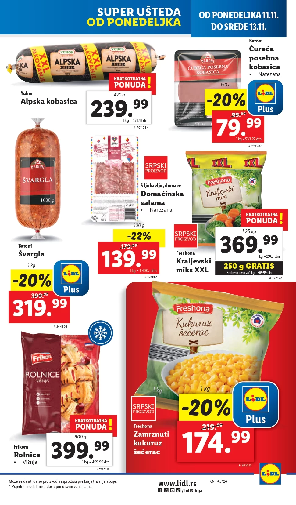 Lidl katalog PREHRANA 7-13.11.2024.