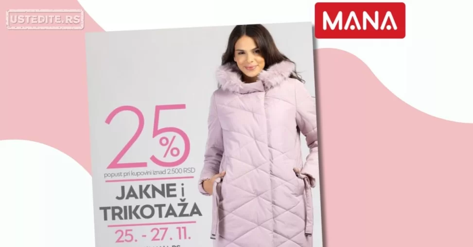 Mana SNIŽENJE 25-27.11.2024.