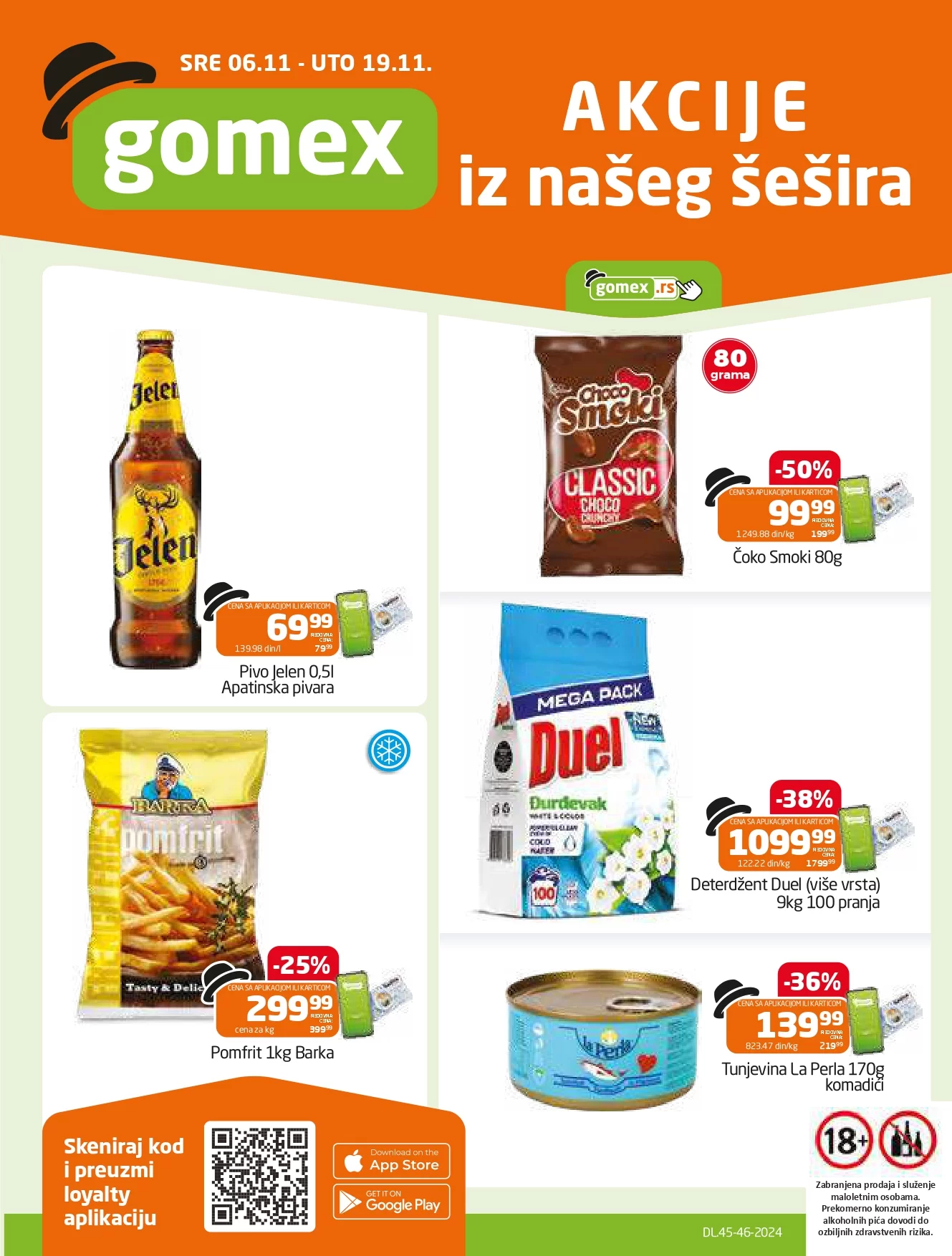 Gomex katalog AKCIJE IZ ŠEŠIRA 6-19.11.2024.