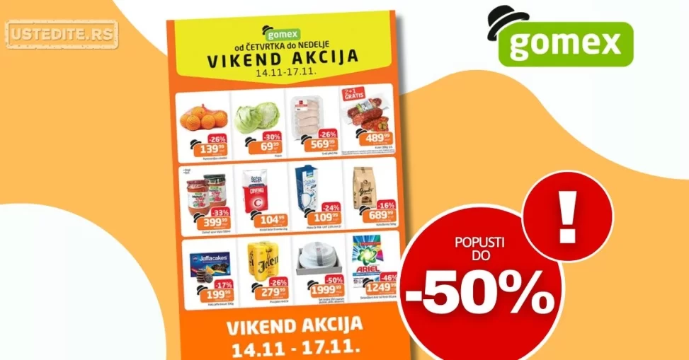 Gomex VIKEND AKCIJA 14-17.11.2024.