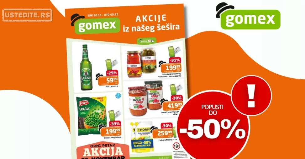 Gomex katalog AKCIJE IZ ŠEŠIRA 20.11-3.12.2024.