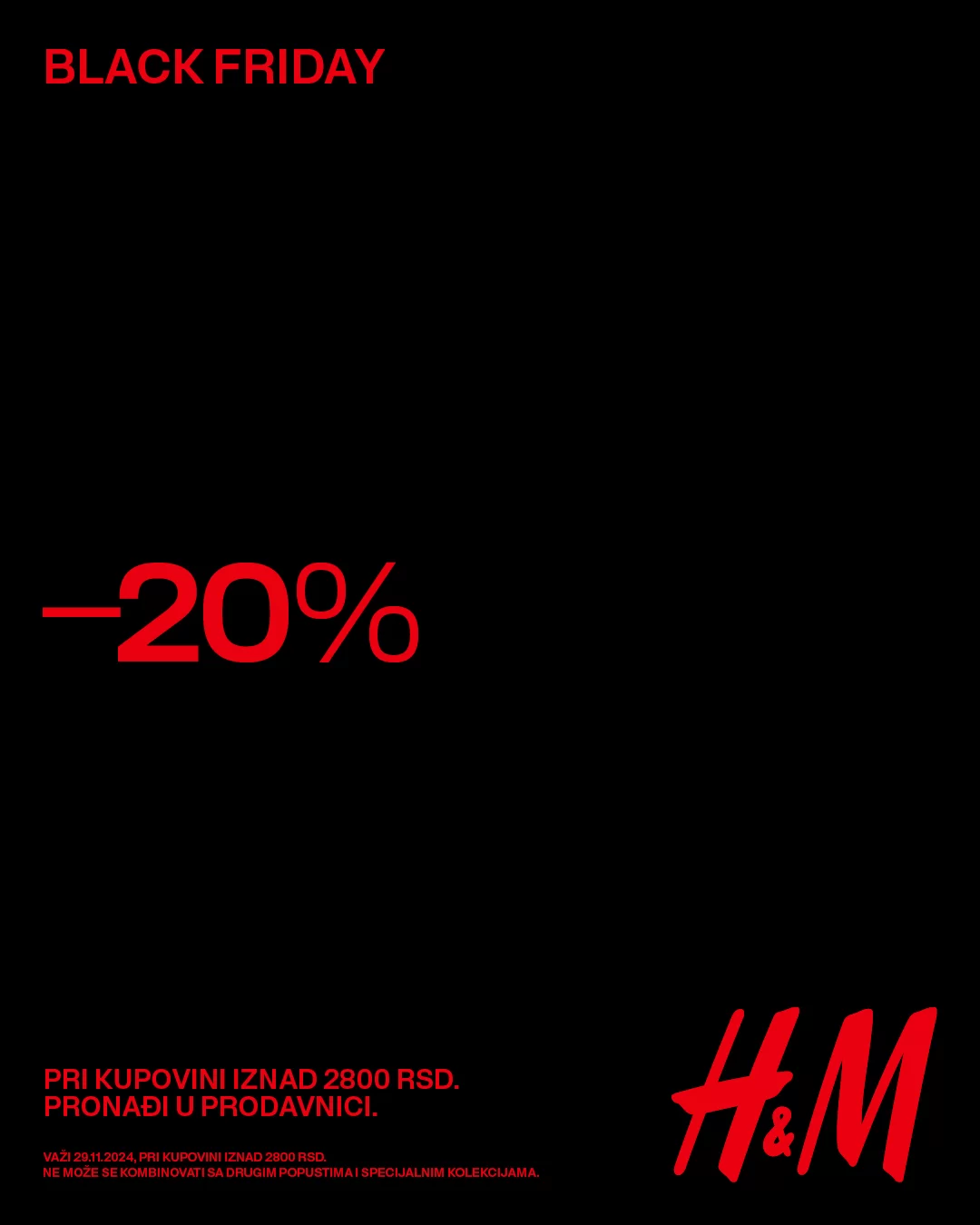 H&M BLACK FRIDAY 29.11.2024.