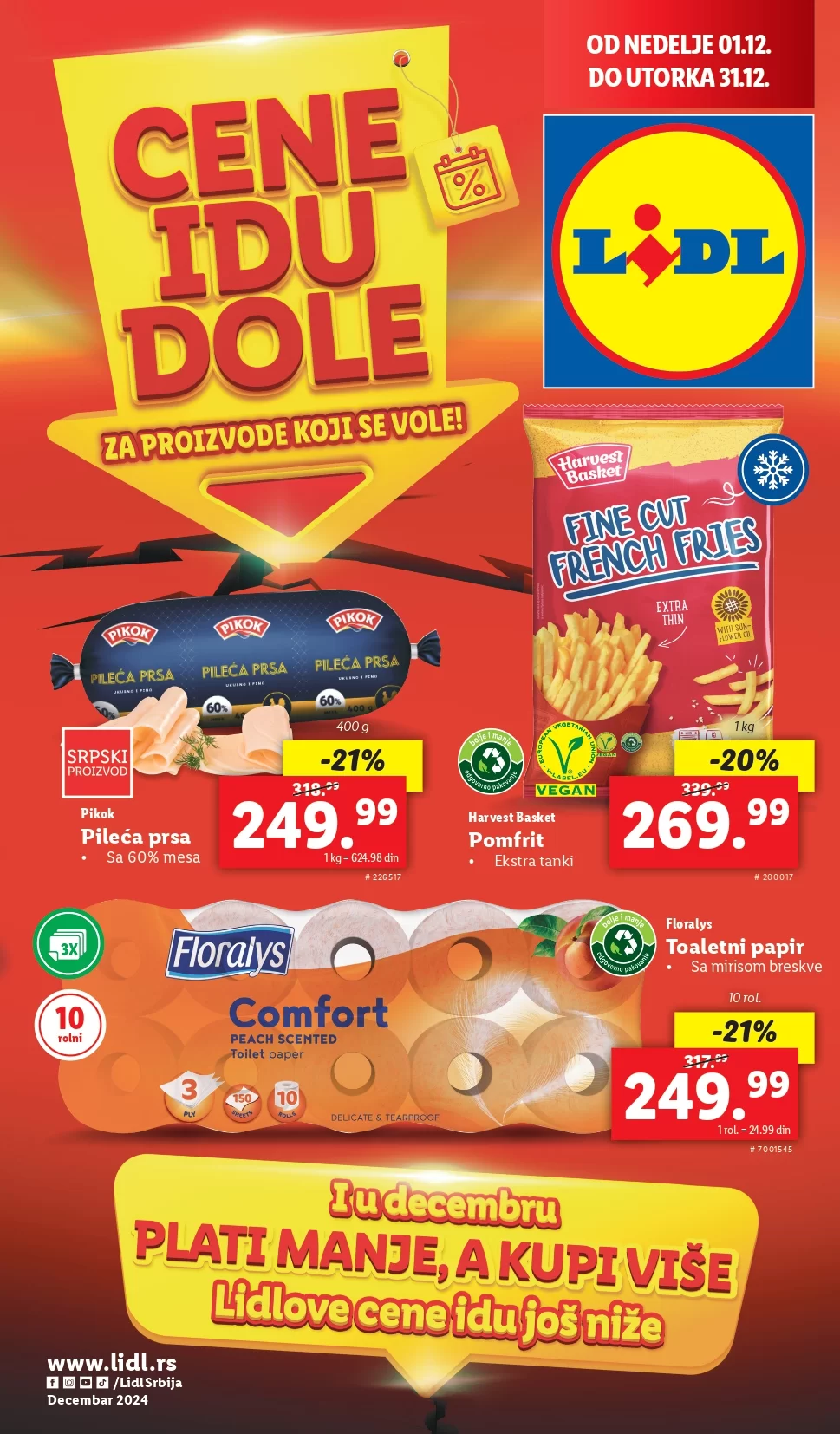 Lidl katalog CENE IDU DOLE 1-31.12.2024.