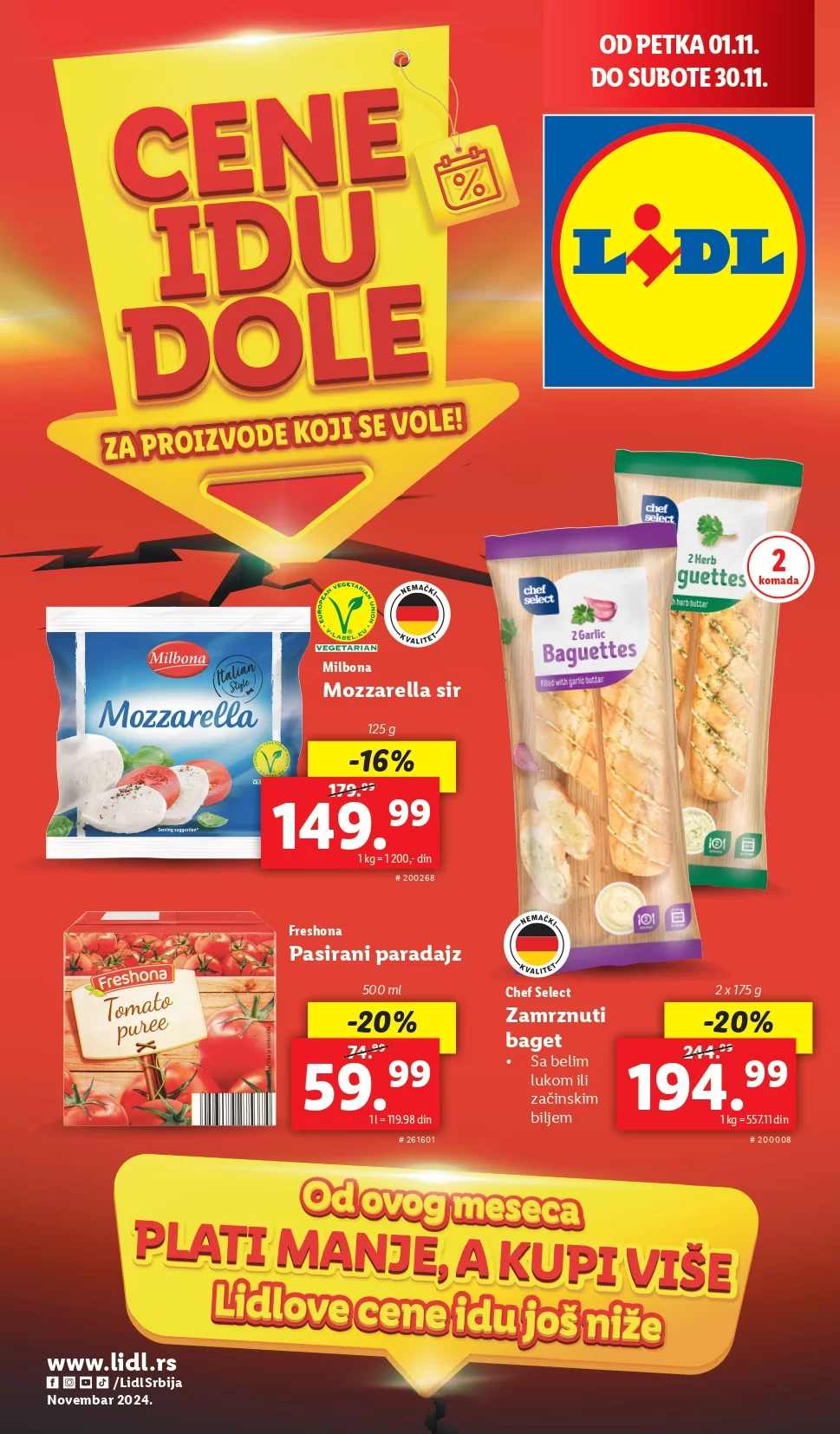 Lidl katalog CENE IDU DOLE 1-30.11.2024.