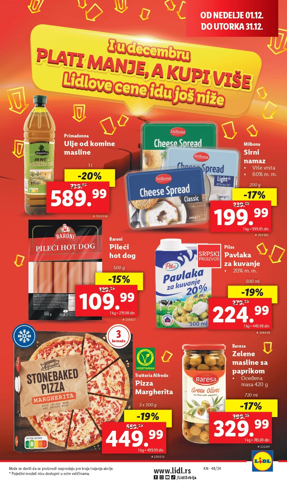 Lidl katalog CENE IDU DOLE 1-31.12.2024.
