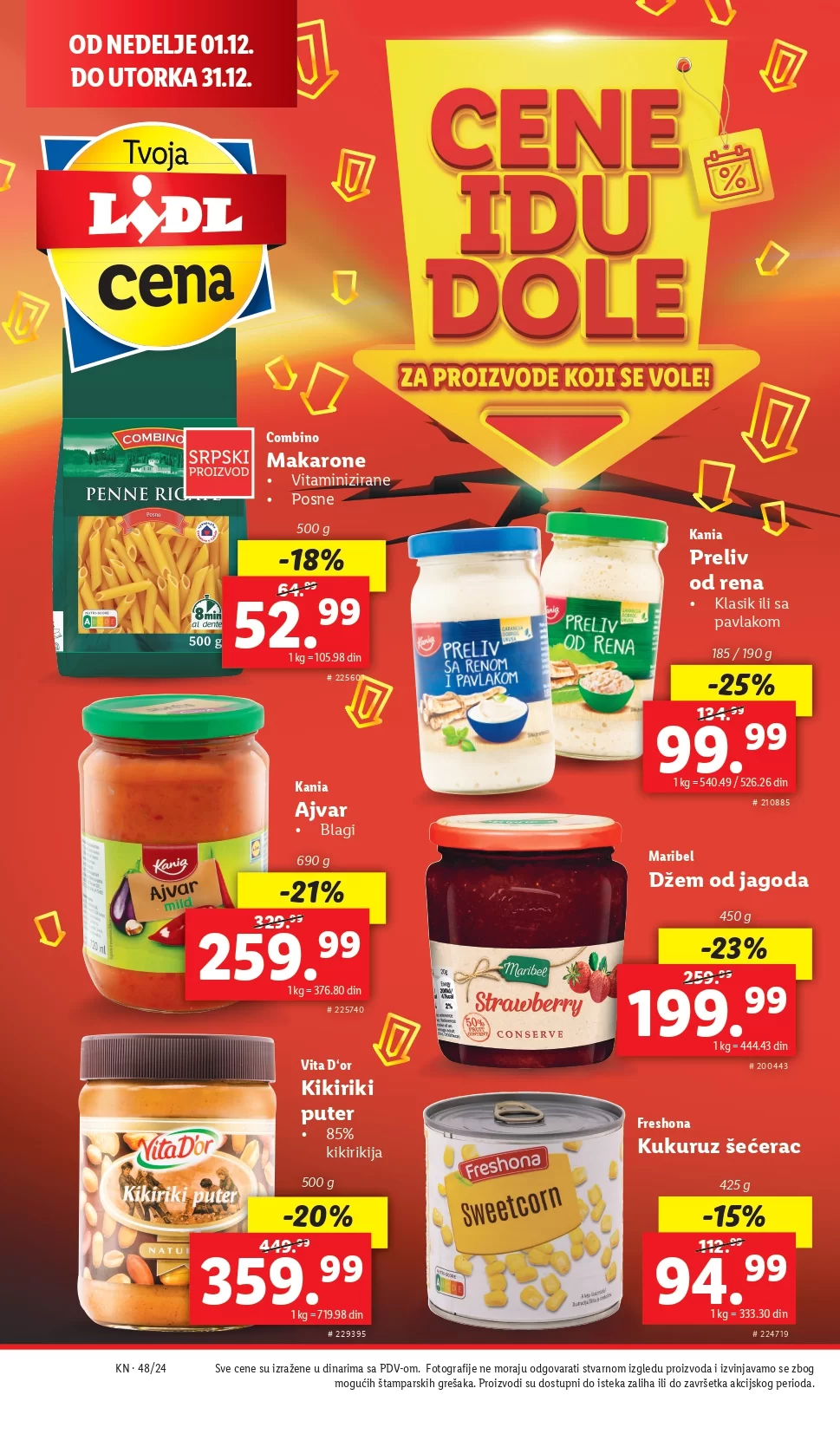 Lidl katalog CENE IDU DOLE 1-31.12.2024.
