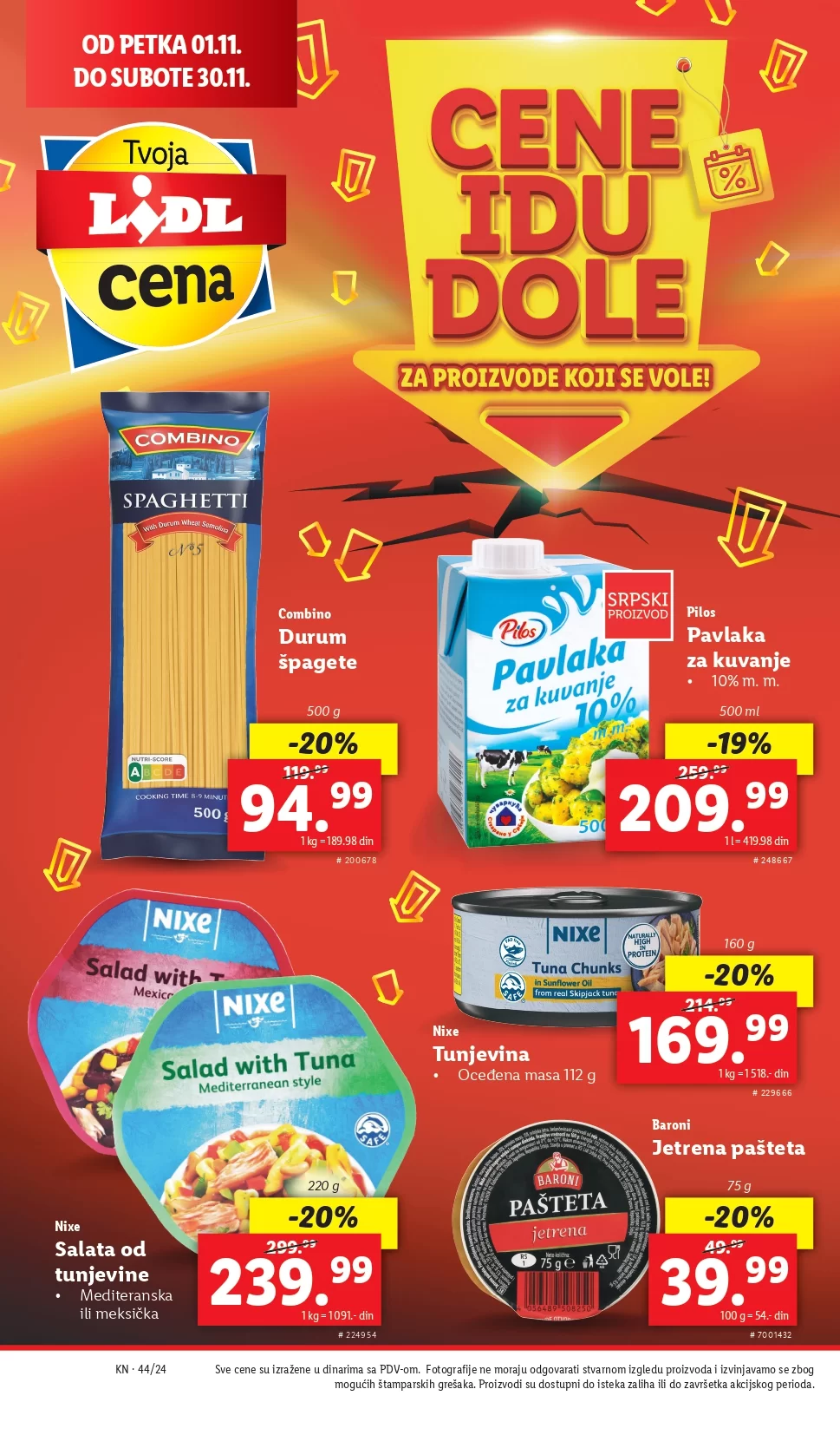 Lidl katalog CENE IDU DOLE 1-30.11.2024.