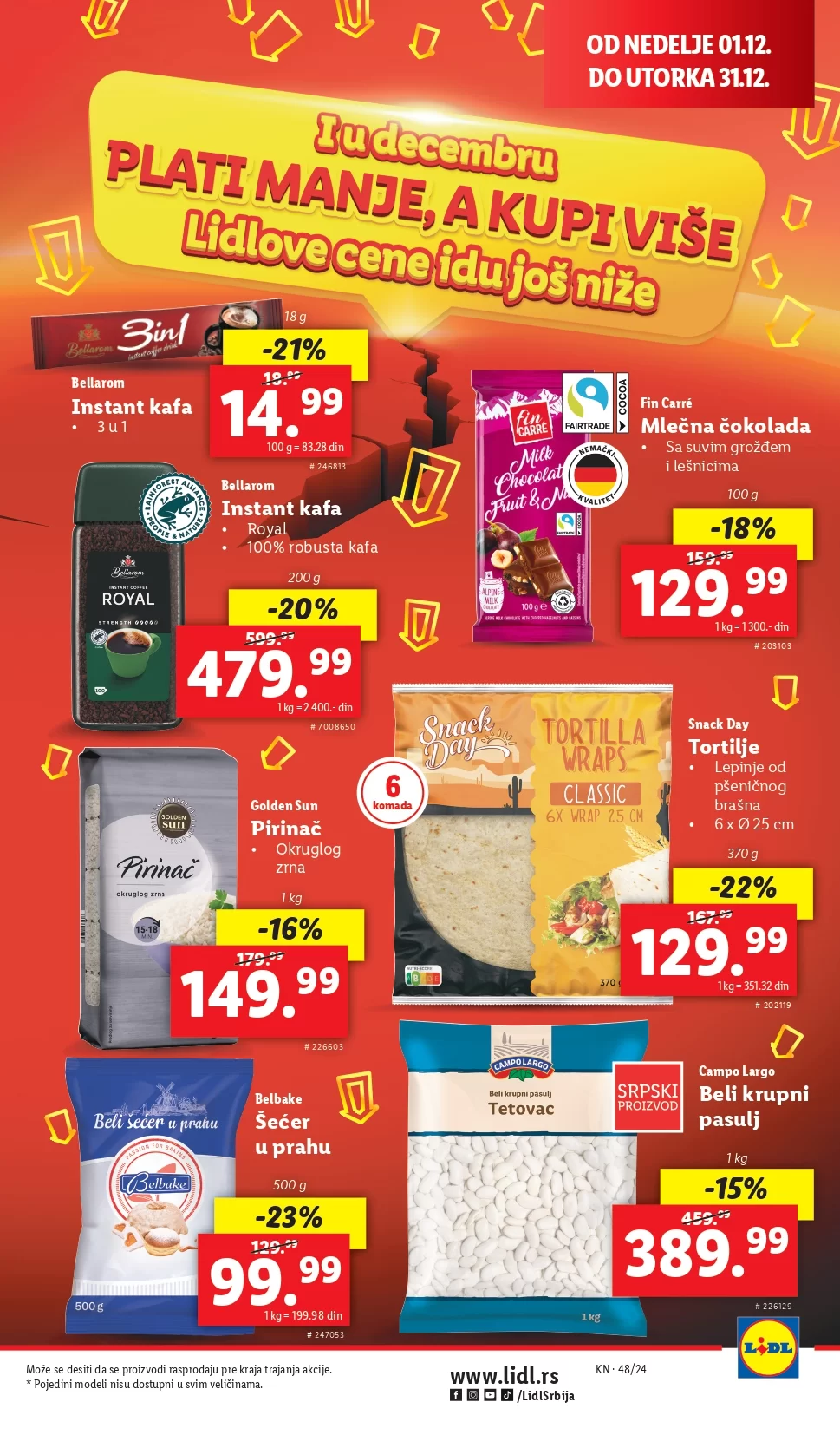 Lidl katalog CENE IDU DOLE 1-31.12.2024.