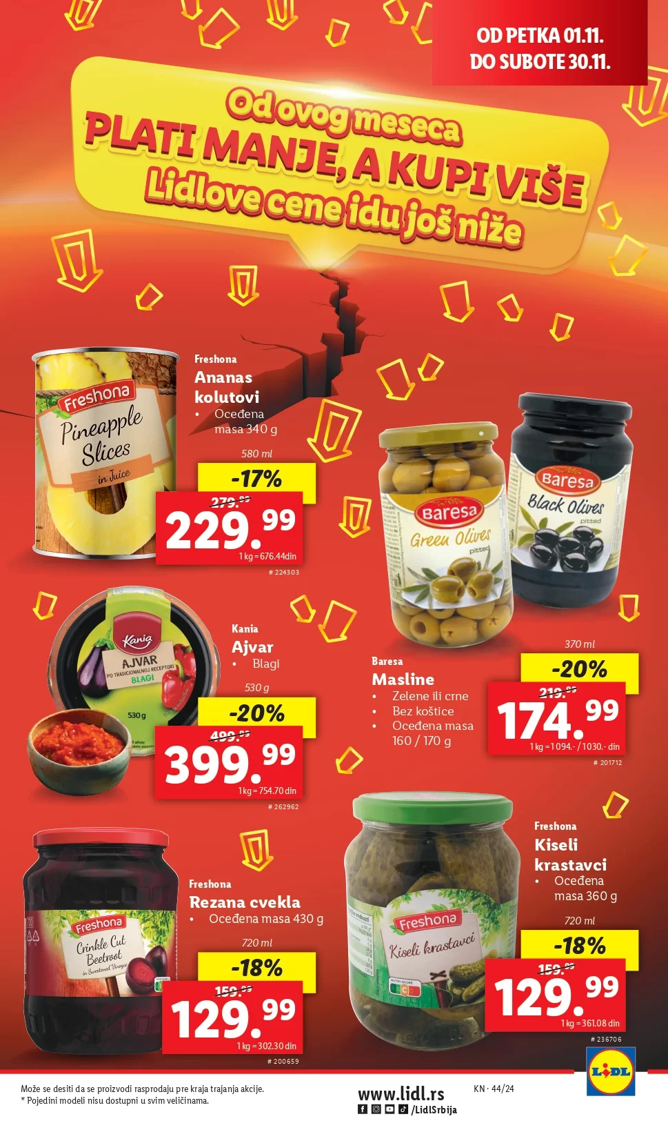 Lidl katalog CENE IDU DOLE 1-30.11.2024.