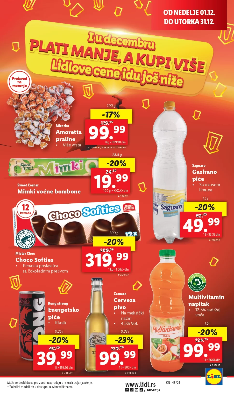 Lidl katalog CENE IDU DOLE 1-31.12.2024.