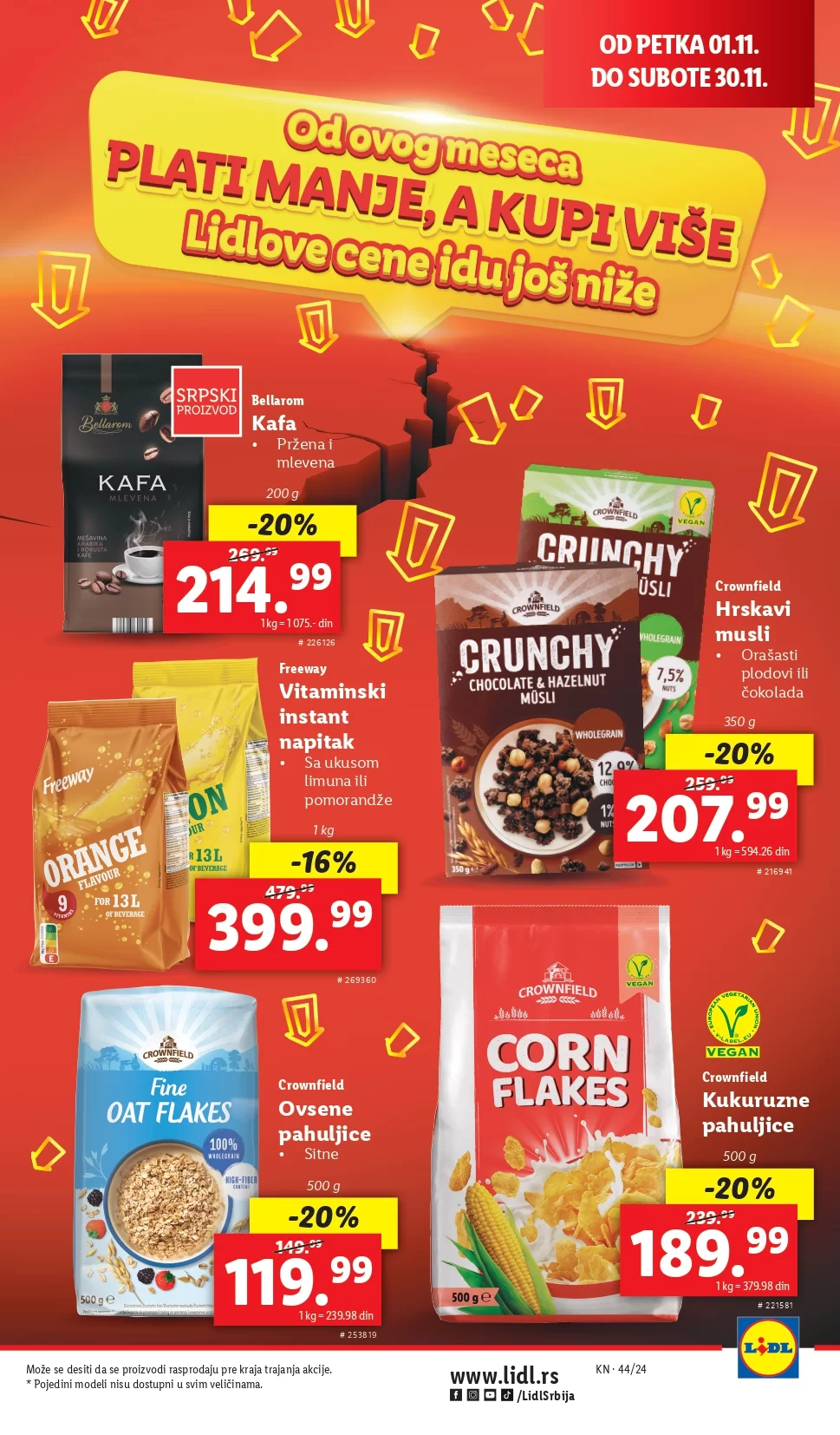 Lidl katalog CENE IDU DOLE 1-30.11.2024.