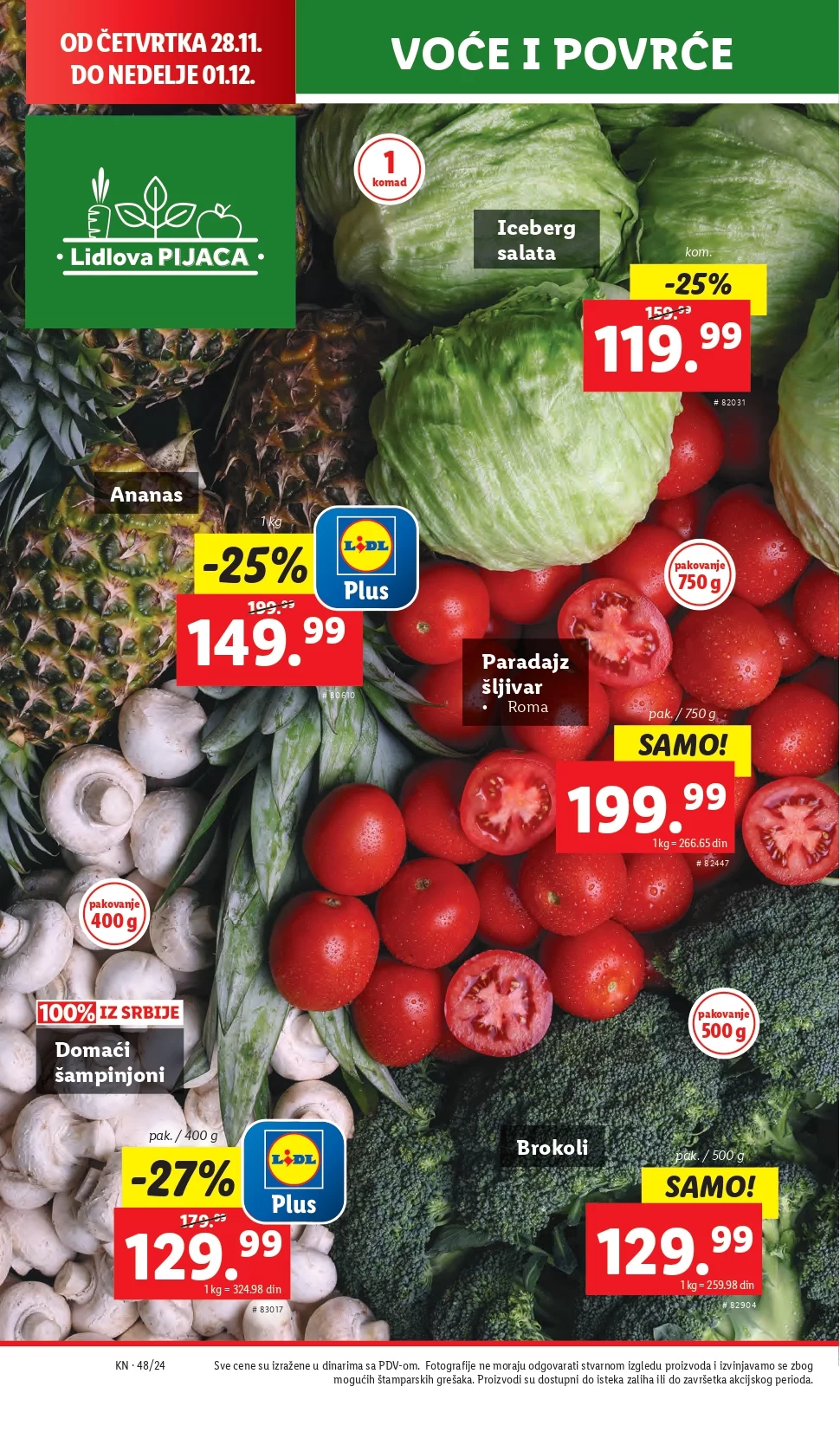 Lidl katalog PREHRANA 28.11-4.12.2024.