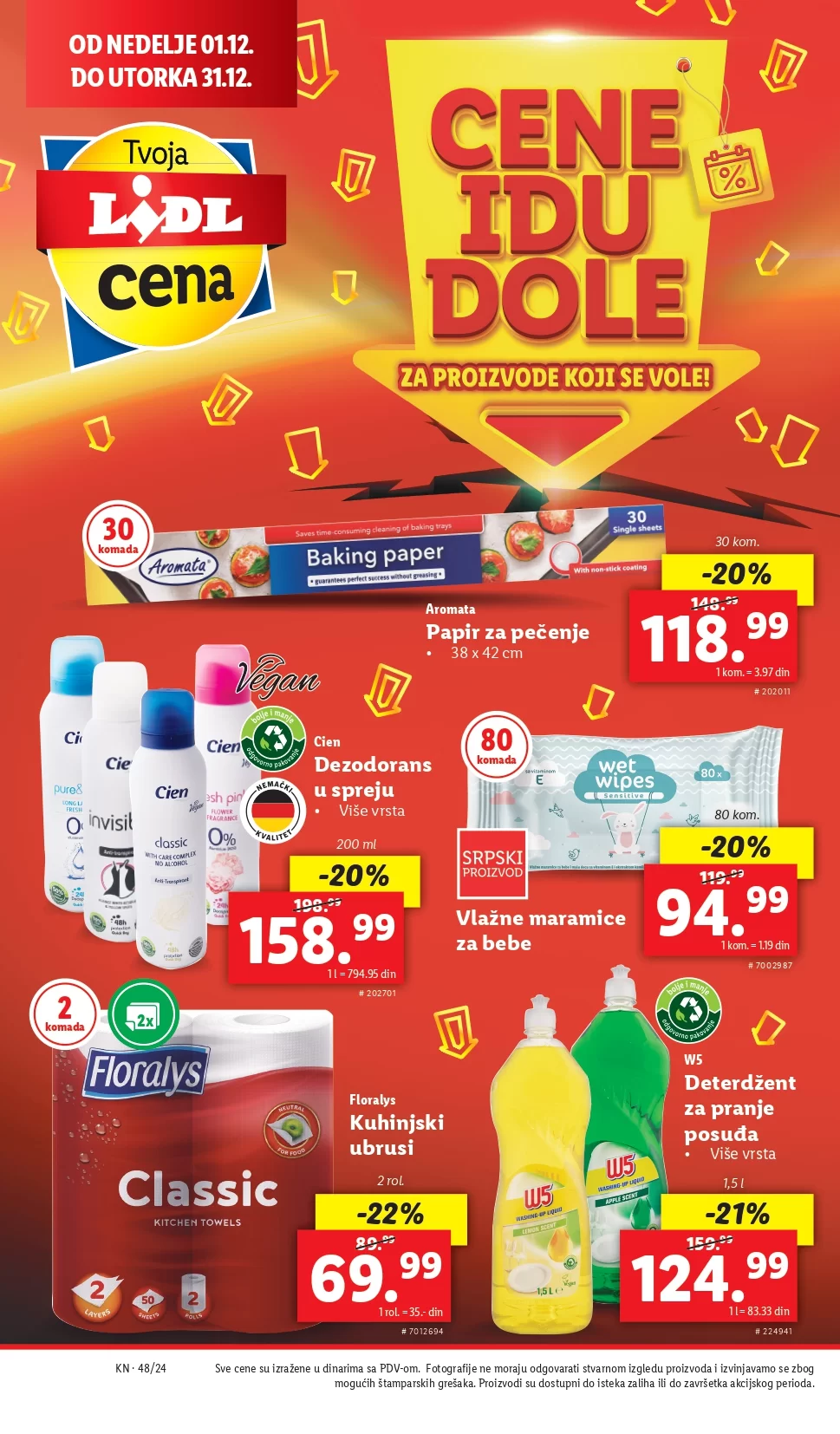 Lidl katalog CENE IDU DOLE 1-31.12.2024.