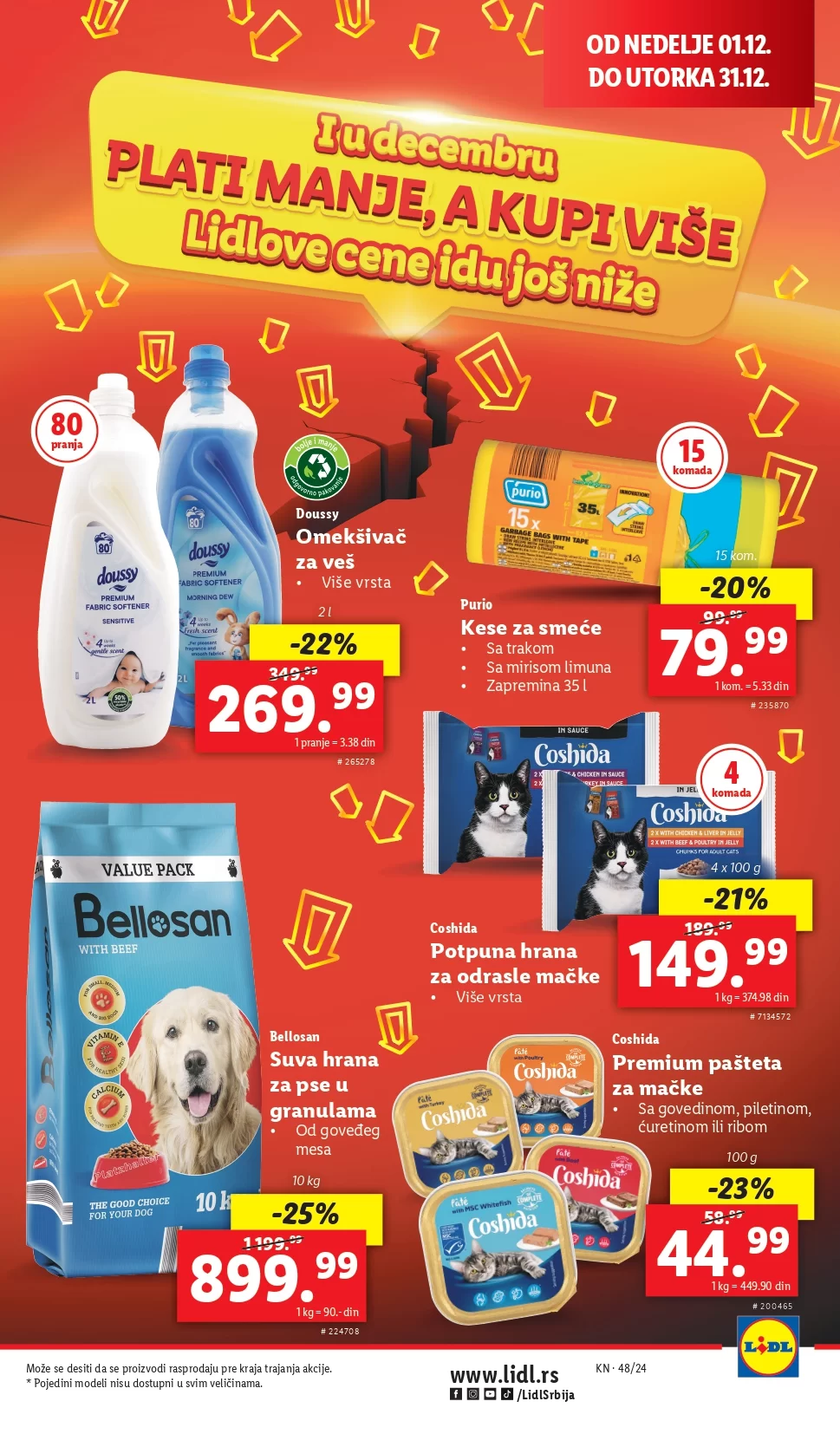Lidl katalog CENE IDU DOLE 1-31.12.2024.