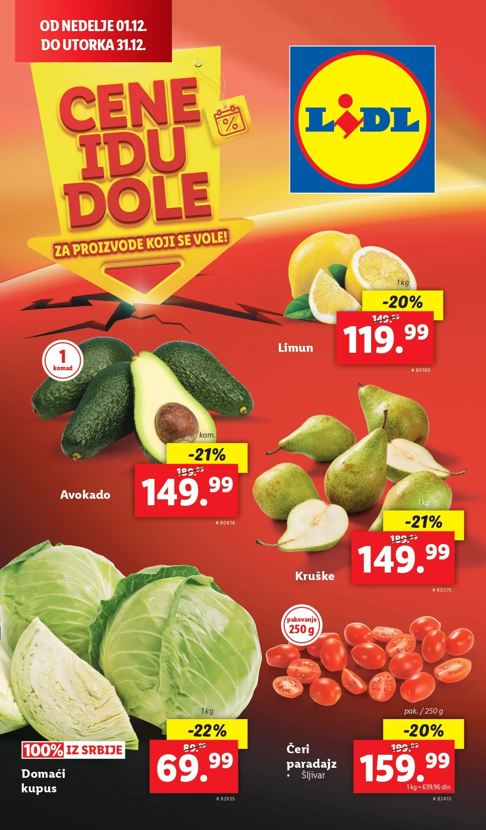 Lidl katalog CENE IDU DOLE 1-31.12.2024.
