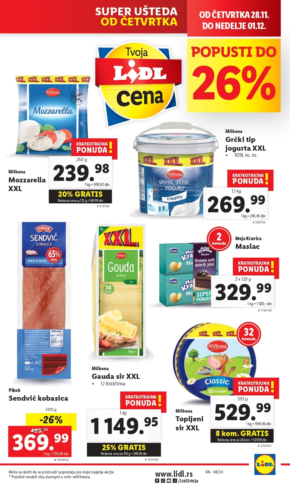Lidl katalog PREHRANA 28.11-4.12.2024.