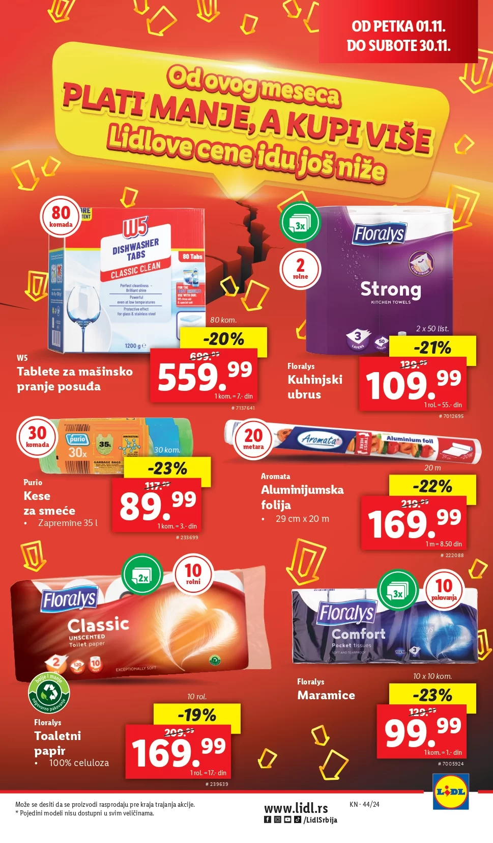 Lidl katalog CENE IDU DOLE 1-30.11.2024.