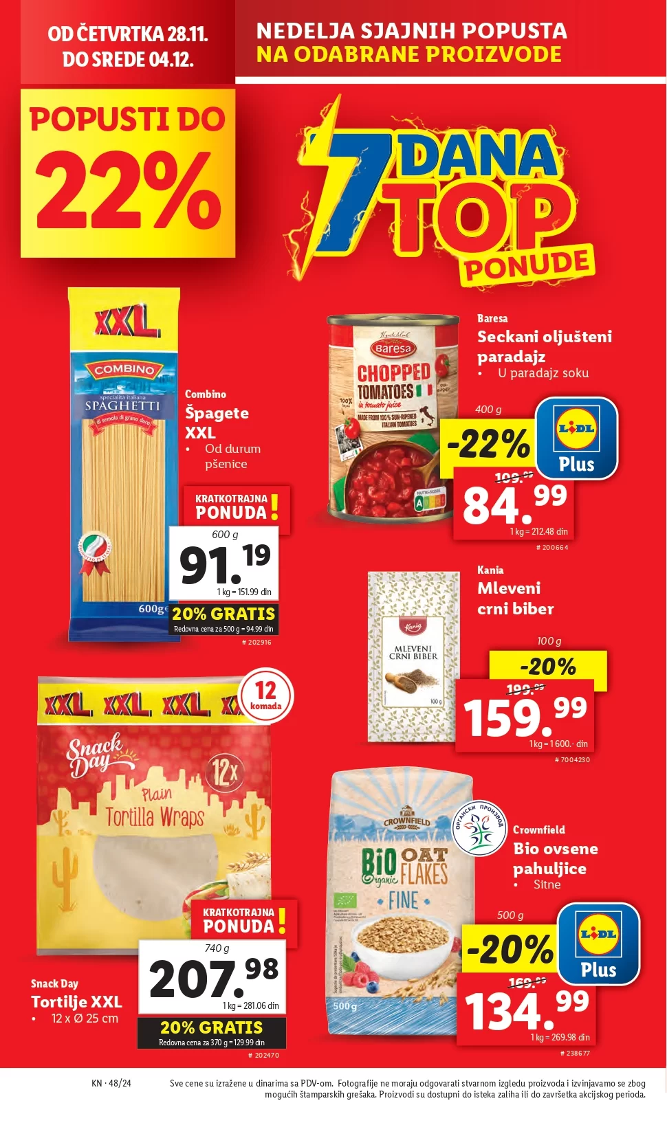 Lidl katalog PREHRANA 28.11-4.12.2024.