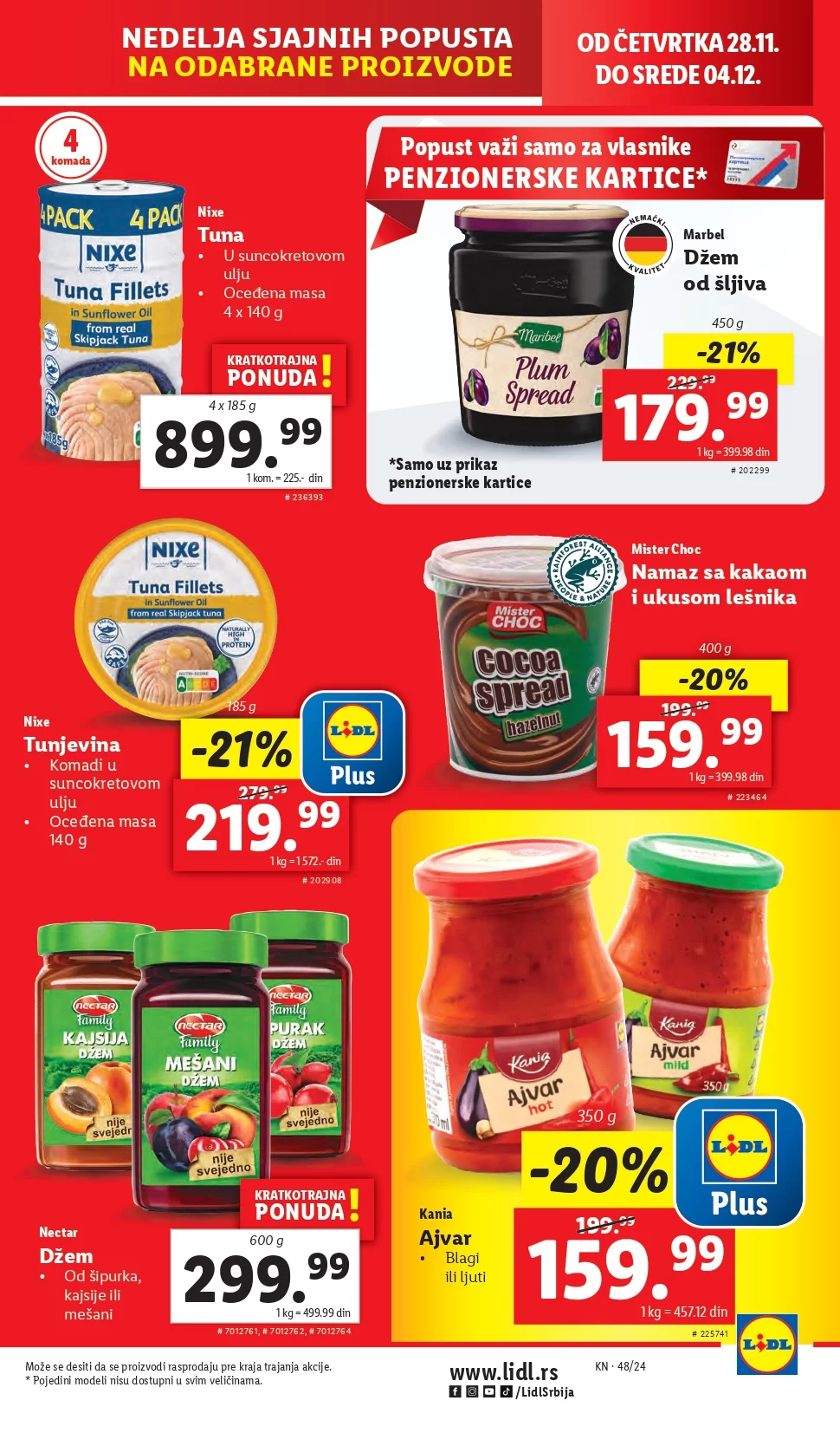 Lidl katalog PREHRANA 28.11-4.12.2024.