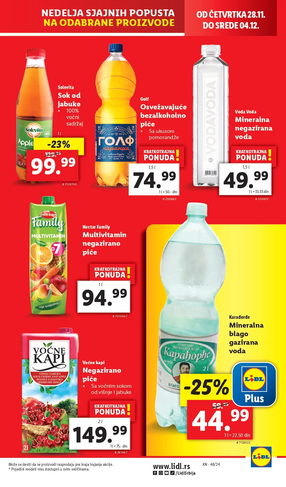 Lidl katalog PREHRANA 28.11-4.12.2024.