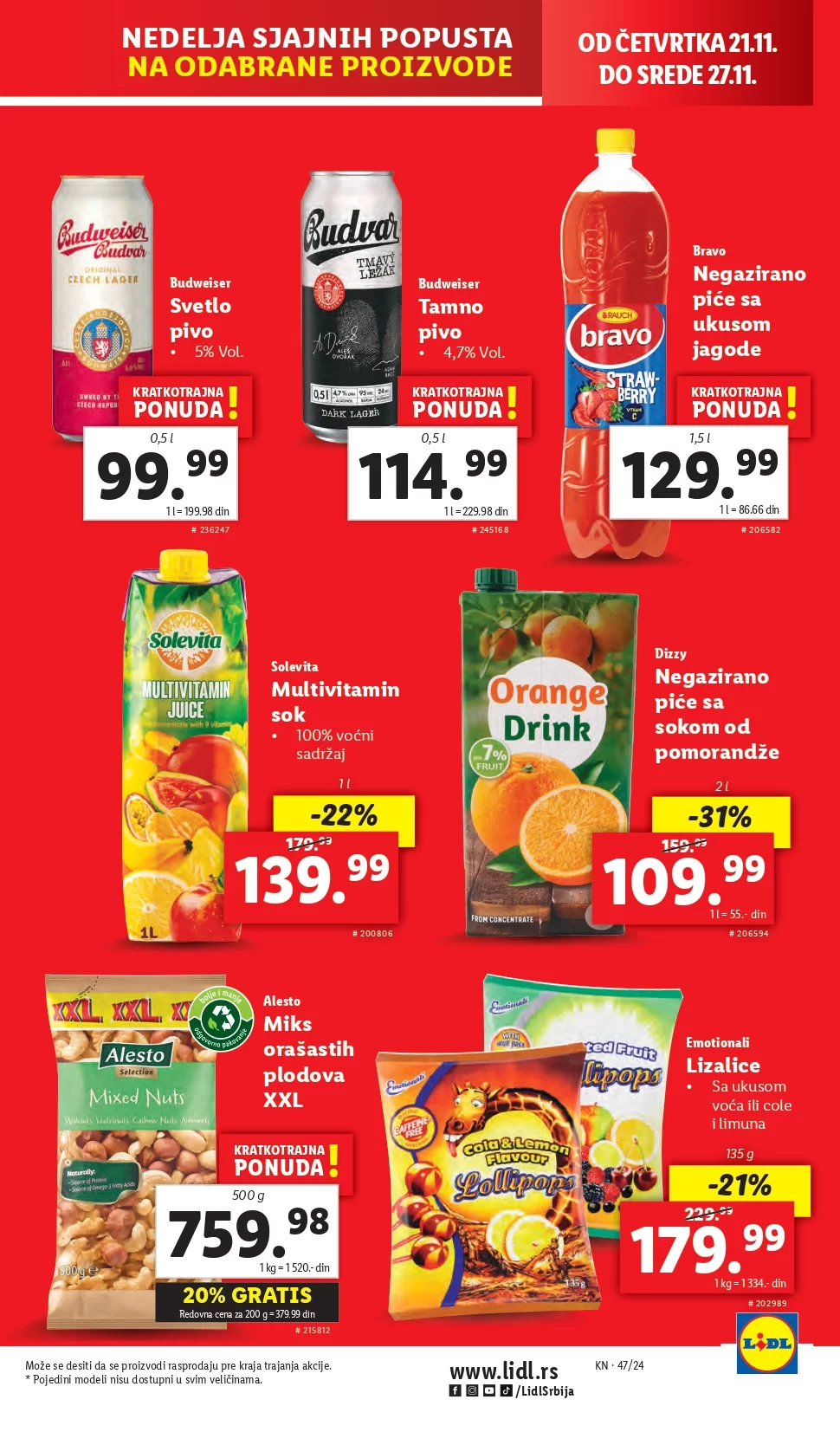 Lidl katalog PREHRANA 21-27.11.2024.