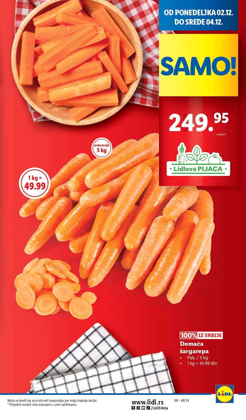 Lidl katalog PREHRANA 28.11-4.12.2024.