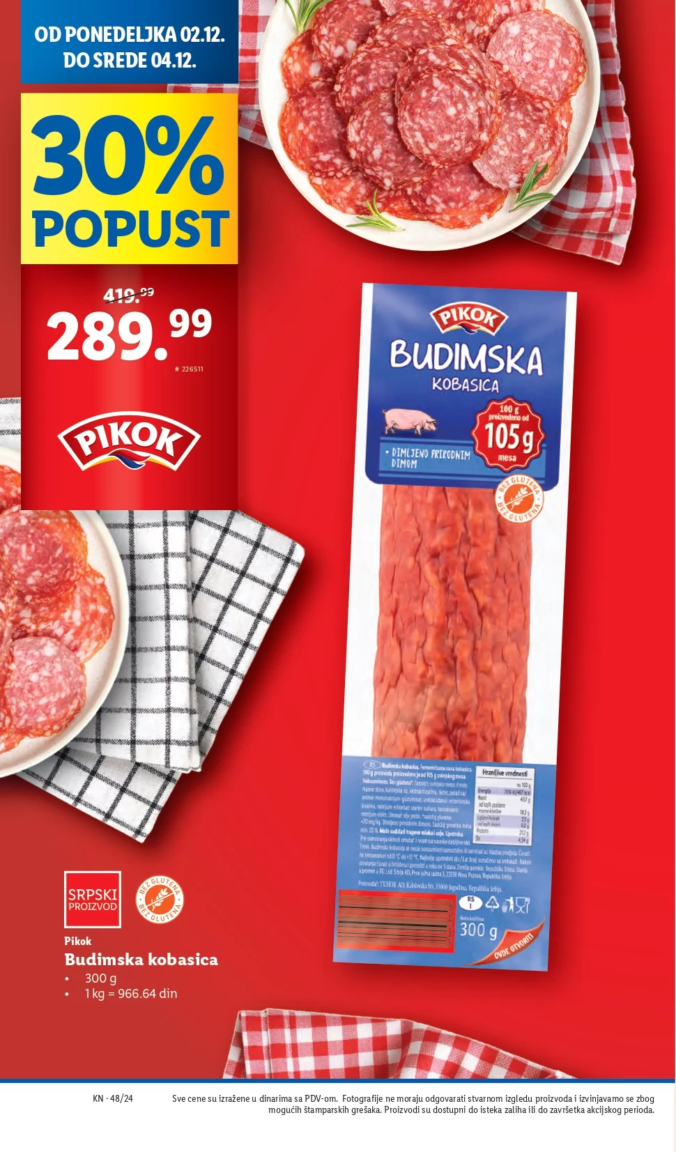 Lidl katalog PREHRANA 28.11-4.12.2024.