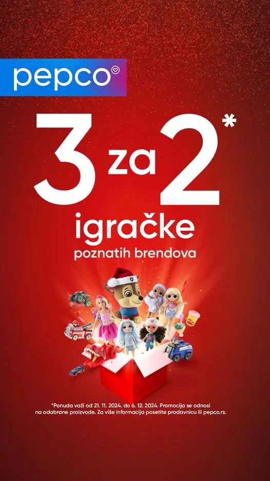 Pepco 3 ZA 2 IGRAČKE 21.11-6.12.2024.