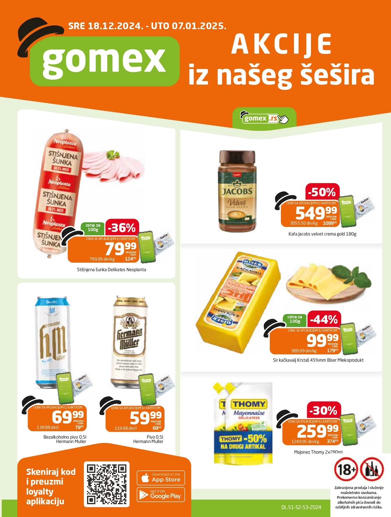 Gomex katalog AKCIJE IZ ŠEŠIRA 18.12.2024-7.1.2025.