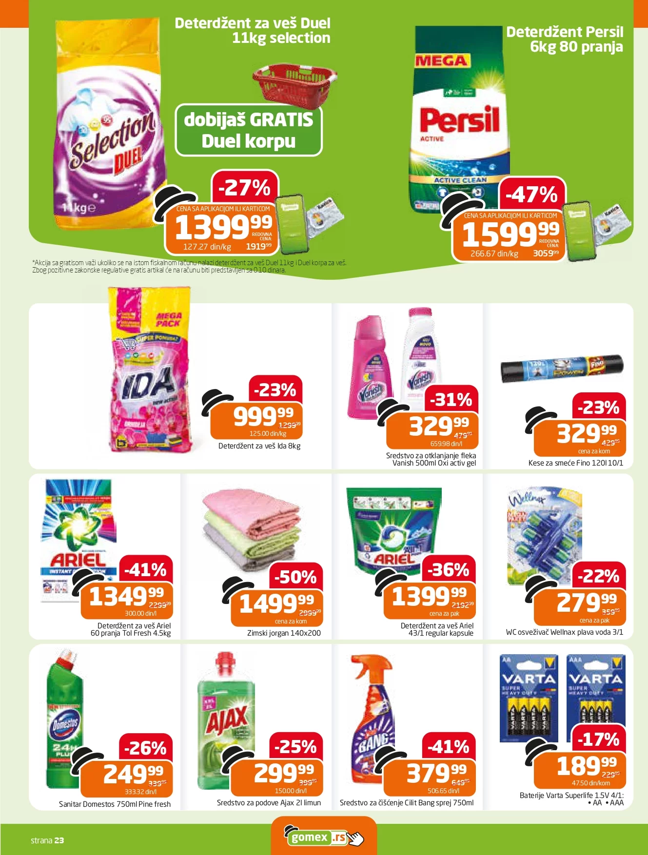 Gomex katalog AKCIJE IZ ŠEŠIRA 18.12.2024-7.1.2025.