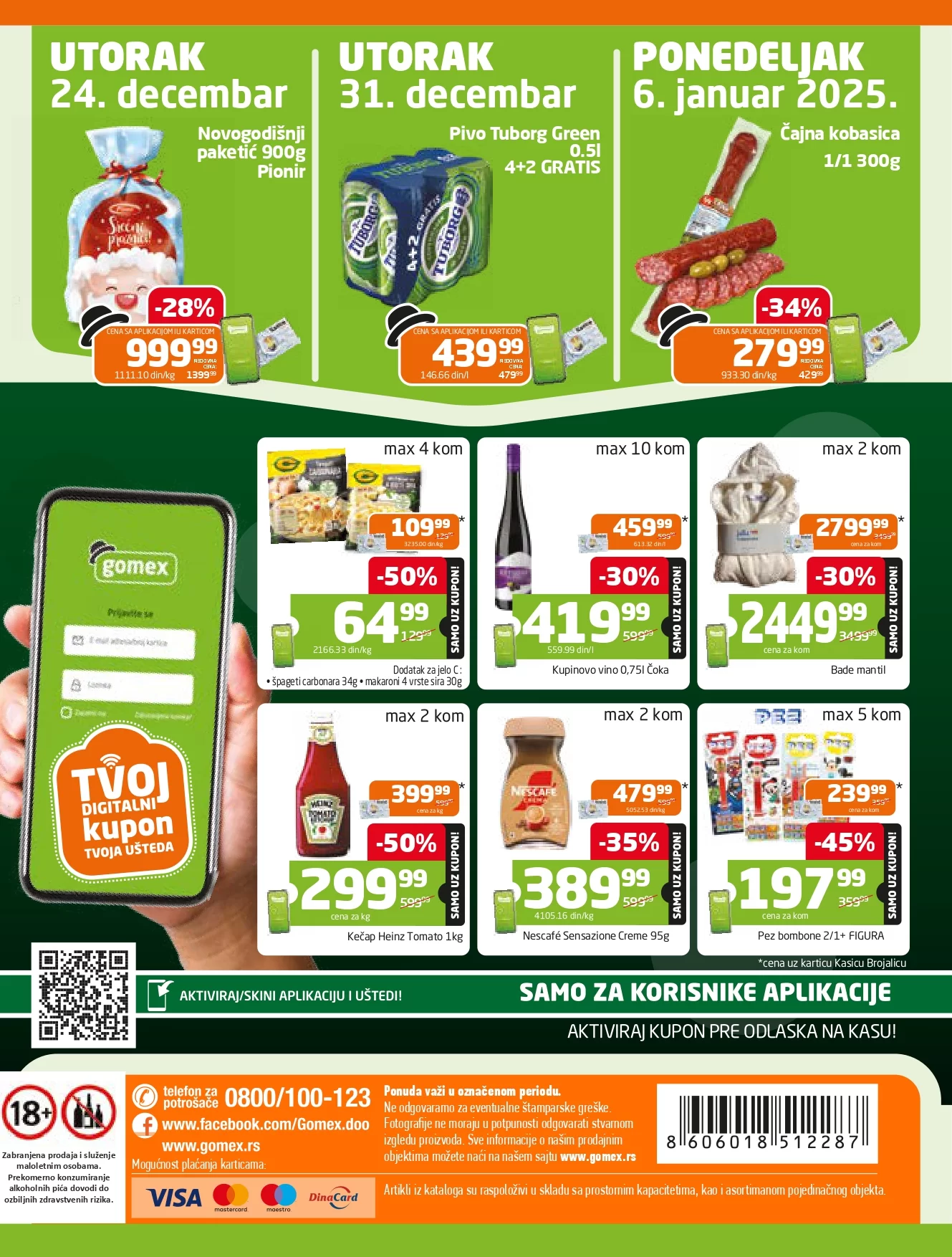 Gomex katalog AKCIJE IZ ŠEŠIRA 18.12.2024-7.1.2025.