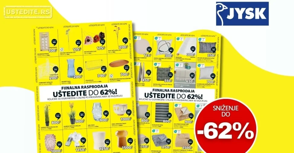 Jysk FINALNA RASPRODAJA 18.12.2024 do isteka zaliha