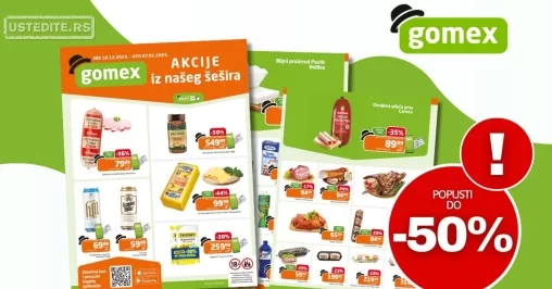 Gomex katalog AKCIJE IZ ŠEŠIRA 18.12.2024-7.1.2025.